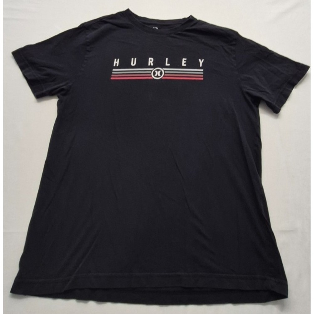 Hurley men's black graphic t-shirt sz M logo crew neck‎ 100% Cotton